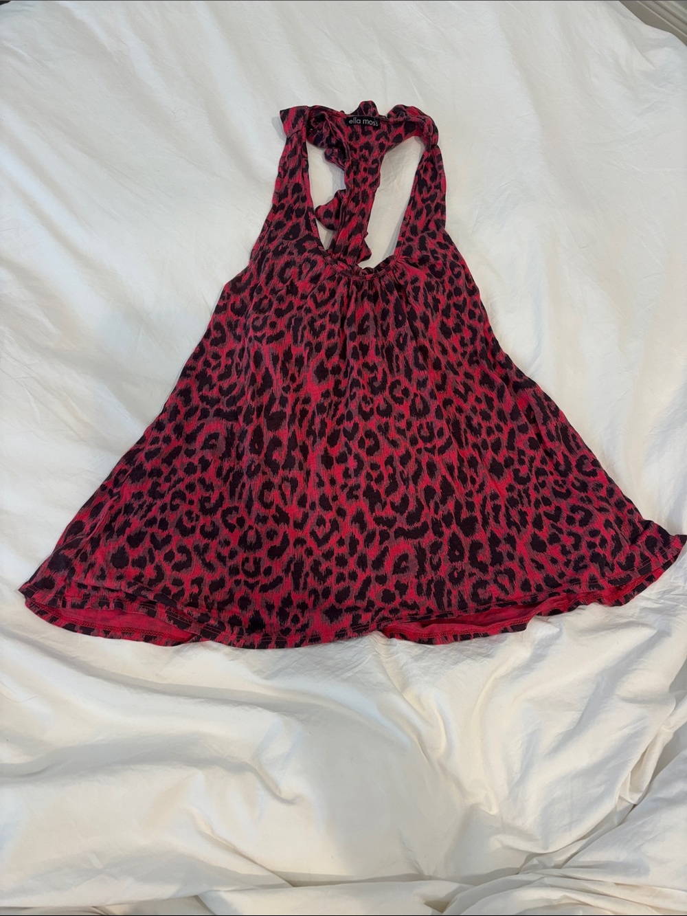 Ella Moss Hot Pink and Black Leopard Racerback Top